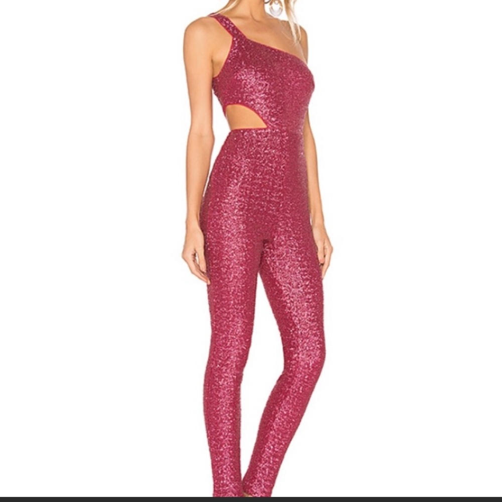 NBD X Naven REVOLVE Stella Sequin Perison Pink Jumpsuit size XL